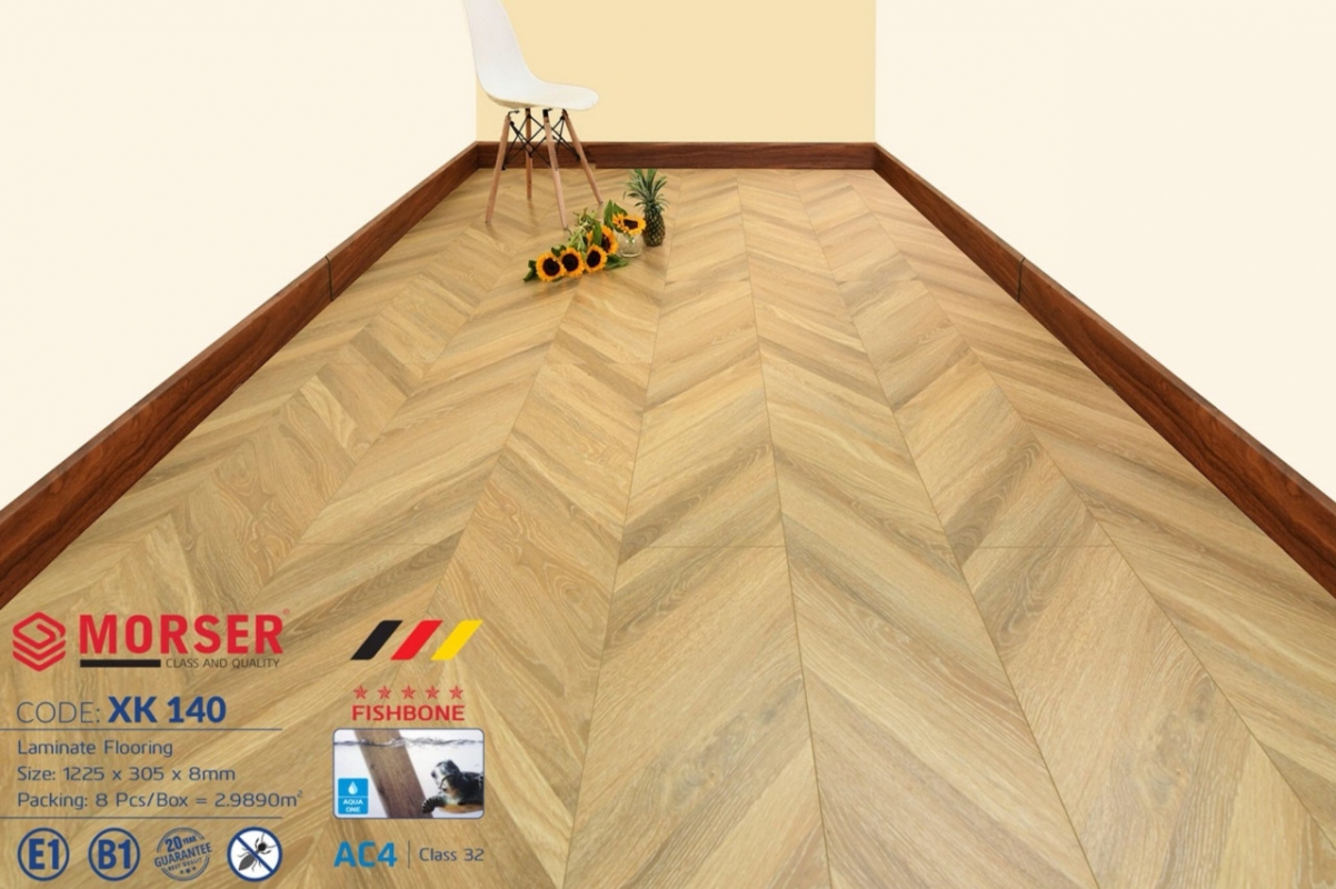 Sàn gỗ xương cá 3D Morser - XK 140